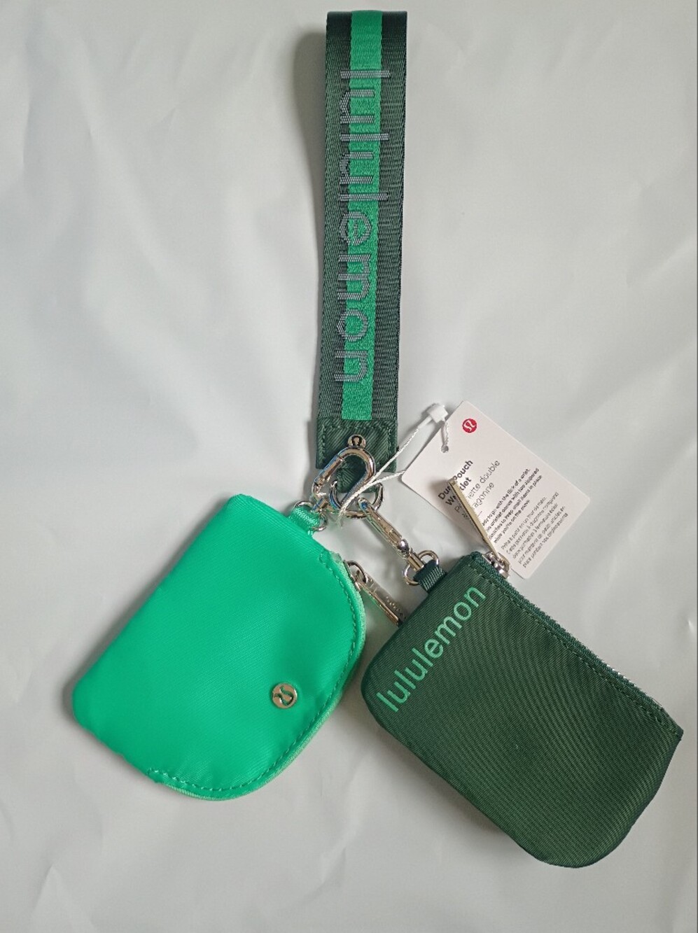 Lululemon Dual Pouch Wristlet In Teal And Green